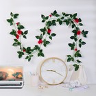 Лиана искусственная «Лист с розами», 1.9 м, (цена за 1 шт. фасовка 5 шт.), МИКС - Фото 1