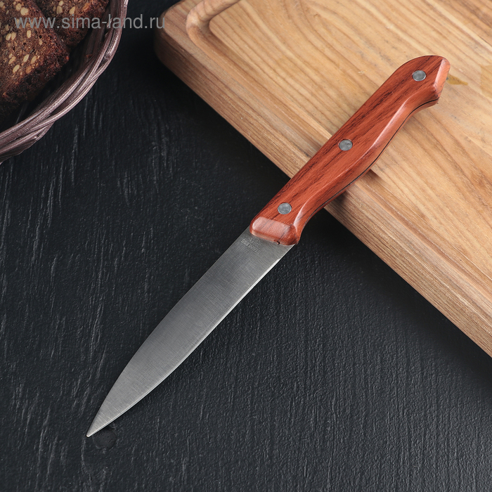 Нож кухонный «Универсал», лезвие 12,5 см, цвет коричневый - Фото 1