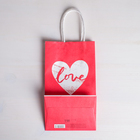 Пакет подарочный крафт, упаковка, «With LOVE», 12 х 21 х 9 см - Фото 5