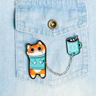 Значки на цепочке «Котик», 8×12 см, набор 2 шт. - Фото 2