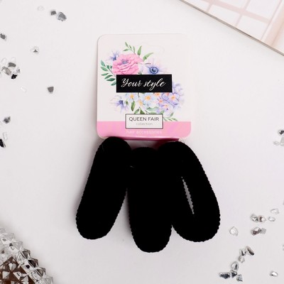 Резинки для волос QF «Клэр», набор 3 шт., 2×5 см, чёрные, белые