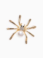 Брошь «Паук» жемчужинка, цвет белый в золоте - Фото 1