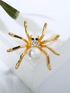 Брошь «Паук» жемчужинка, цвет белый в золоте - Фото 7