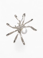 Брошь «Паук», жемчужинка, белая в серебре - Фото 1