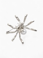 Брошь «Паук», жемчужинка, белая в серебре - Фото 3
