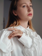 Брошь «Паук», жемчужинка, белая в серебре - Фото 2