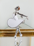 Брошь «Балерина» в пуантах, цвет белый в серебре - фото 62080744