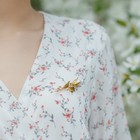 Брошь «Роза», цвет бело-зелёный в золоте - Фото 3