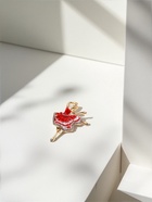 Брошь «Балерина» в пышном платье, цвет красно-белый в золоте - Фото 5