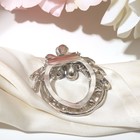 Зажим для платка «Цветок», цвет бело-синий в сером металле - Фото 4