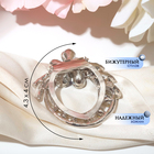 Зажим для платка «Цветок», цвет бело-синий в сером металле - Фото 2