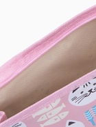 Косметичка на молнии, треугольная, средняя, с принтом, розовая - Фото 4