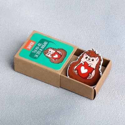 Значок в коробочке «Ёжик», 5 × 4 см