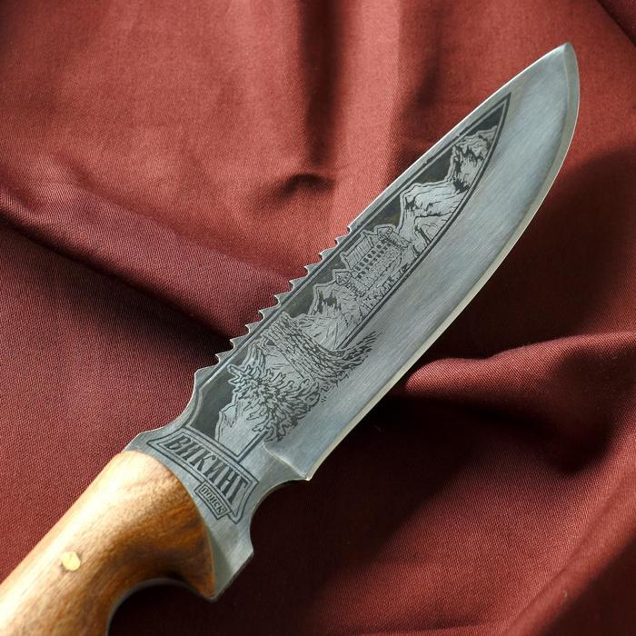 Нож кавказский, туристический "Викинг" с ножнами, сталь - 40х13, вощеный орех, 14.5 см - фото 1926052100