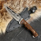 Нож кавказский, туристический "Викинг" с ножнами, сталь - 40х13, вощеный орех, 14.5 см - Фото 10