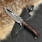 Нож кавказский, туристический "Викинг" с ножнами, сталь - 40х13, вощеный орех, 14.5 см - Фото 11