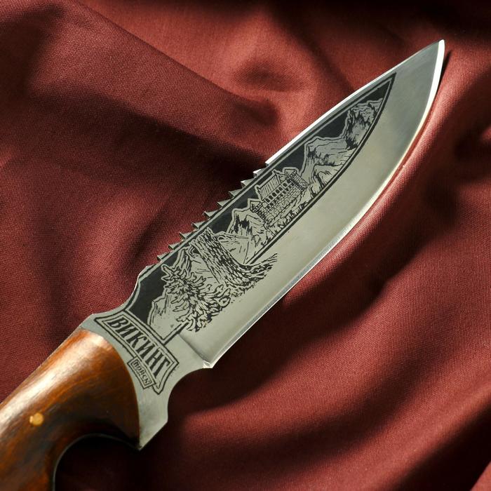 Нож кавказский, туристический "Викинг" с ножнами, сталь - 40х13, вощеный орех, 14.5 см - фото 1926052102