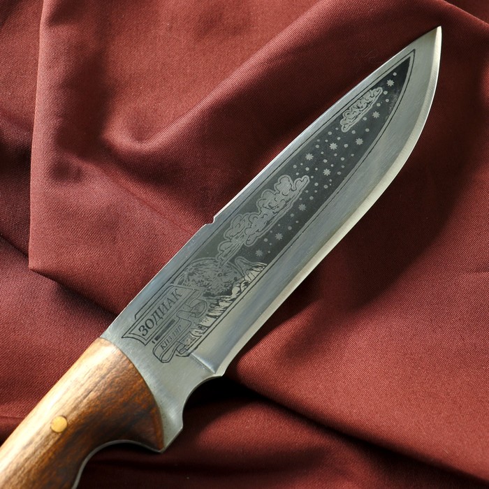 Нож кавказский, туристический "Зодиак" с ножнами, сталь - 40х13, вощеный орех, 14.5 см - фото 1905624424