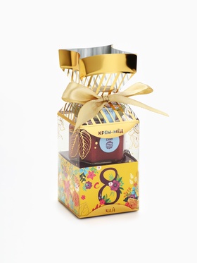 Подарочный набор «С 8 Марта»: крем-мёд, чай 50 г