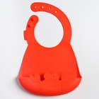 Нагрудник для кормления детский, силиконовый, «Крабик», с карманом - фото 31938792