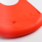 Нагрудник для кормления детский, силиконовый, «Крабик», с карманом - фото 31938793