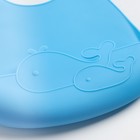 Нагрудник для кормления «Киты» силиконовый с карманом, цвет голубой - Фото 4