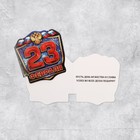 Открытка поздравительная "С 23 Февраля!" герб и щит, 8 х 9 см - фото 8940041