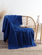 Плед флисовый «Экономь и Я», 150×200 см, 160 г/м², синий - Фото 3