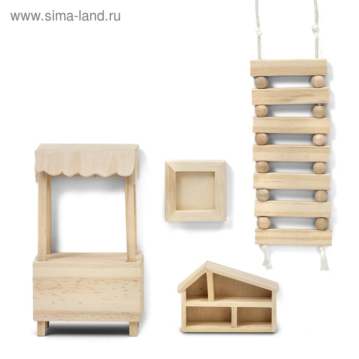 Набор деревянной мебели для домика «Игрушки» - Фото 1