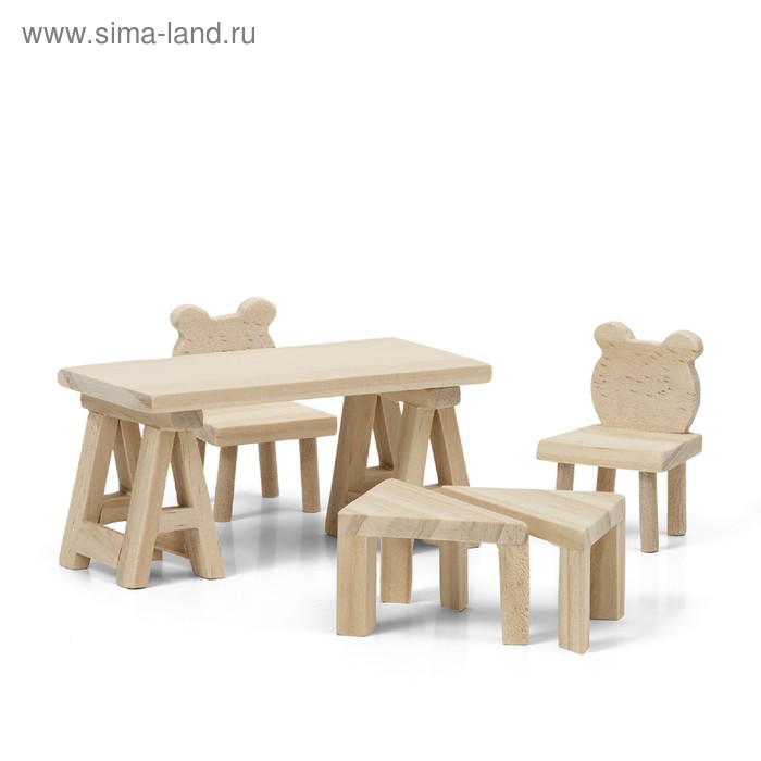 Набор деревянной мебели для домика «Сделай сам» - Фото 1