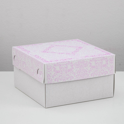 Кондитерская упаковка, короб, 1 кг, сиреневая, 21 х 21 х 12 см