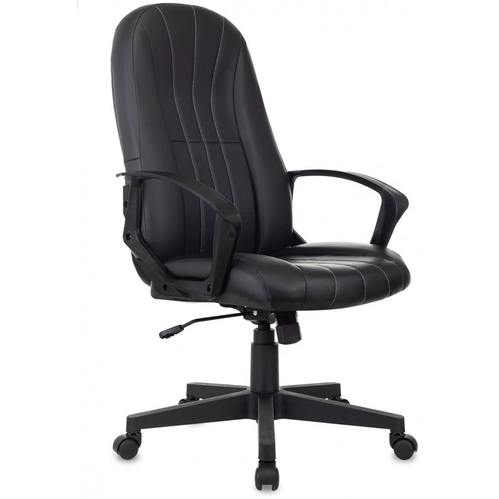 Кресло руководителя T-898, на колёсиках, экокожа, цвет чёрный/leather black - Фото 1