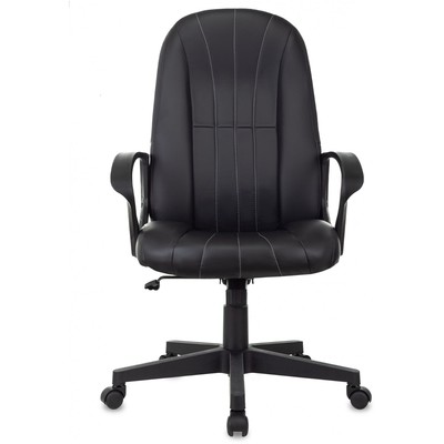 Кресло руководителя T-898, на колёсиках, экокожа, цвет чёрный/leather black