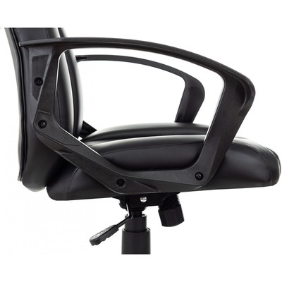 Кресло руководителя T-898, на колёсиках, экокожа, цвет чёрный/leather black