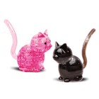 Пазл 3D «Кот», кристаллический, 21 деталь, цвета МИКС, в пакете - фото 24408339