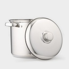 Кастрюля Magistro Grande, 5.5 л, металлическая крышка, капсульное дно, индукция, нержавеющая сталь - Фото 3