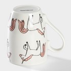 Кружка Доляна «Единорожки», 350 мл, фарфор, белая - Фото 3
