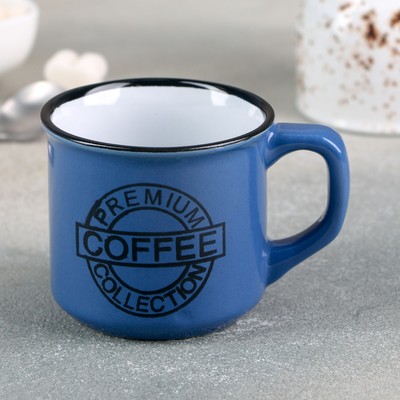 Кружка керамическая Доляна «Кофе», 165 мл, цвет синий