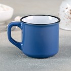 Кружка керамическая Доляна «Кофе», 165 мл, цвет синий - Фото 2