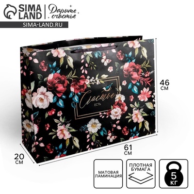 УЦЕНКА Пакет ламинированный «Счастье есть», XXL 61×46×20 см