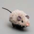Мышь заводная меховая малая, 8,5 см, серая - Фото 2