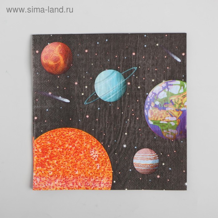 Салфетки бумажные «Космос», 33×33 см, набор 20 шт. - Фото 1