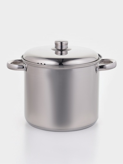 Кастрюля Magistro Grande, 7.1 л, d=23.5 см, с крышкой, капсульное дно, индукция, нержавеющая сталь, хромированная