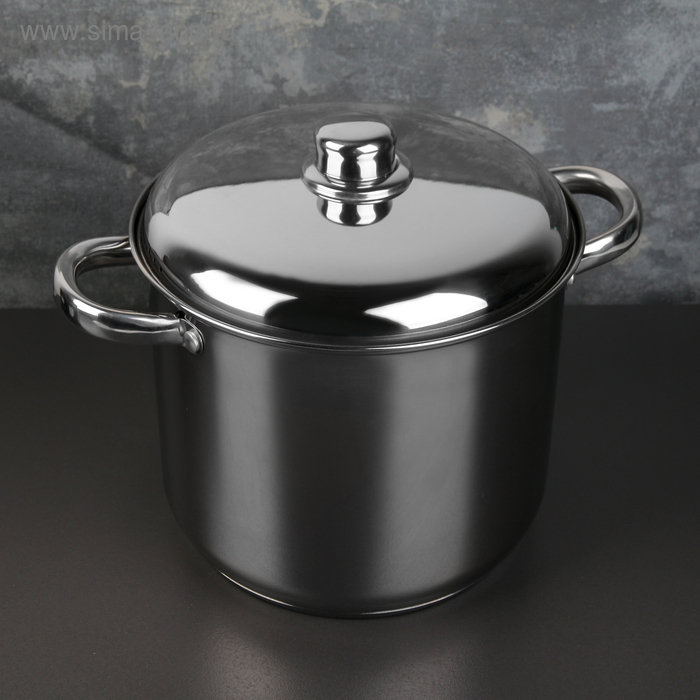 Кастрюля Magistro Grande, 7.1 л, металлическая крышка, капсульное дно, индукция, нержавеющая сталь