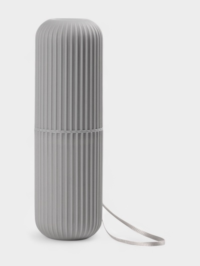 Футляр для зубной щётки и пасты «Ребрис», 6.7×5.8×19 см, серый