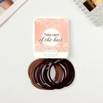 Резинки для волос «Мокко», набор 12 шт., 4 см, коричневые