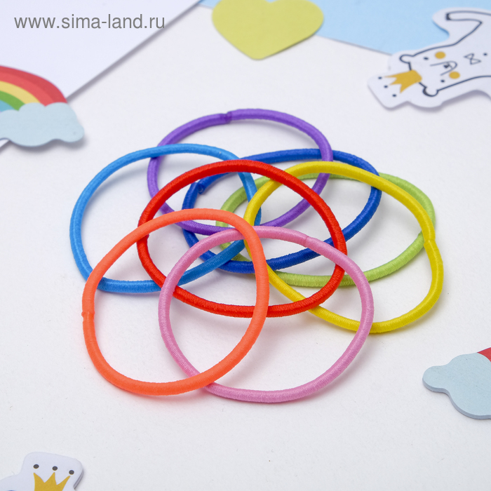 Резинка для волос простая (набор 100 шт) микс - Фото 1