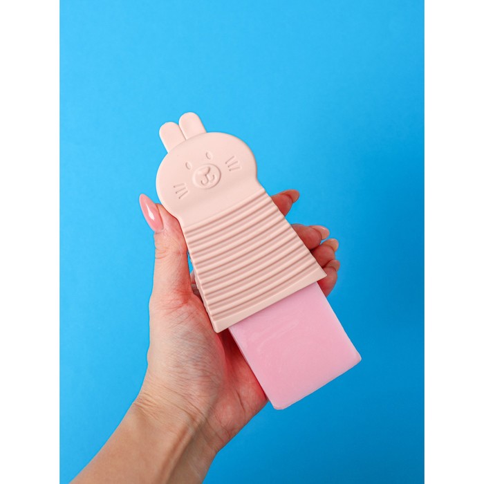 Щётка силиконовая для ручной стирки Доляна, цвет розовый - фото 1896801405