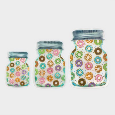 Набор пакетов для хранения сыпучих Доляна «Пончики», застёжка zip-lock, 3 шт., 15×10 см, 20×13 см, 24.5×16.5 см