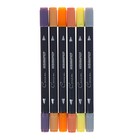 Набор художественных маркеров "Сонет", 6 цветов, водная основа, двусторонний: пулевидная/кисть, "Городской пейзаж", 150411174 - Фото 3